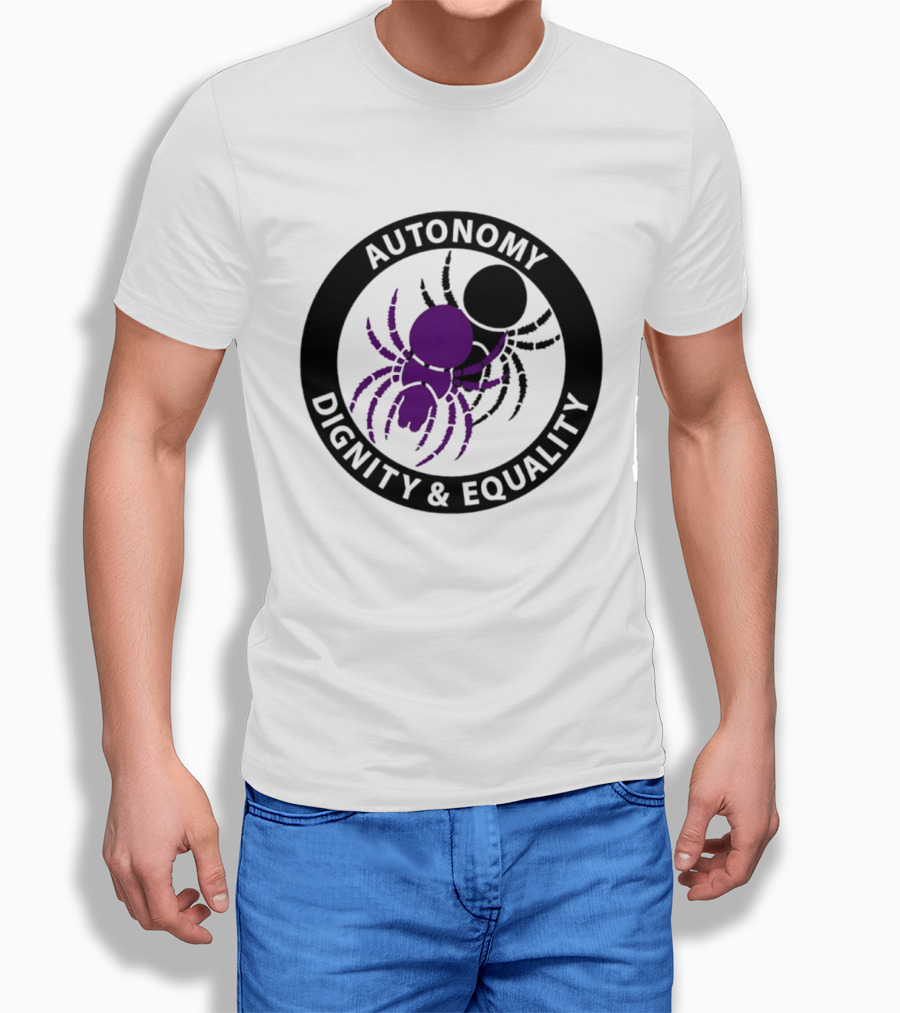Autonomy Dignity Equality Purple Spider Emblem Social Justice T-Shirt