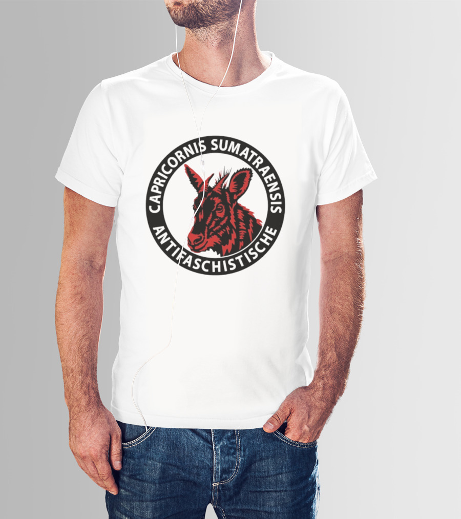 Capricornis Sumatraensis Antifaschistische Red Goat T-Shirt