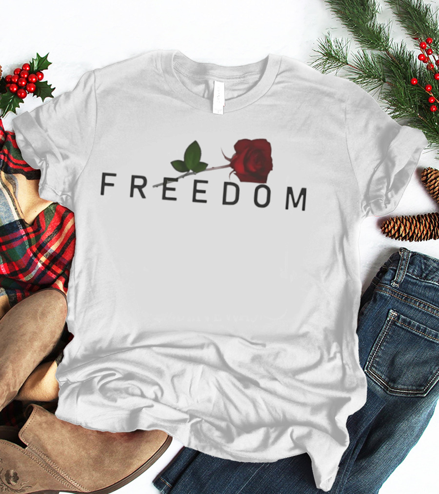Freedom Red Rose Flower Charlie Kirk T-Shirt