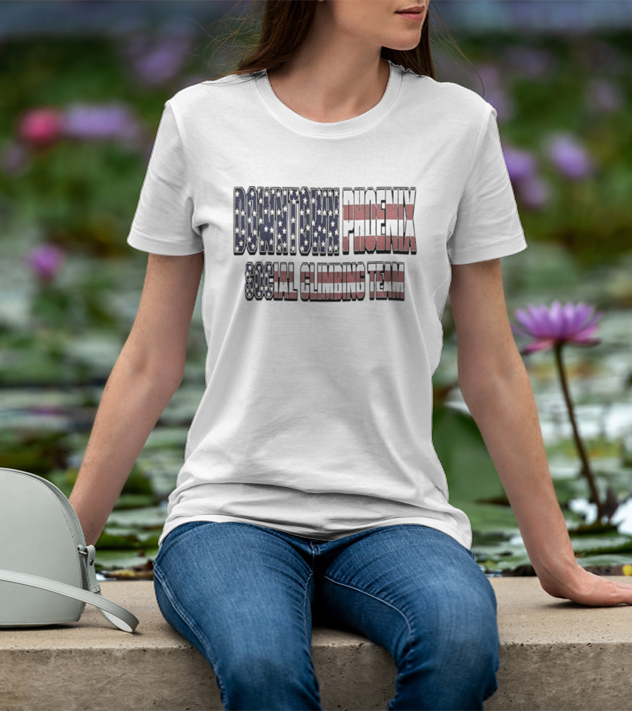 Downtown Phoenix Social Climbing Team American Flag T-Shirt