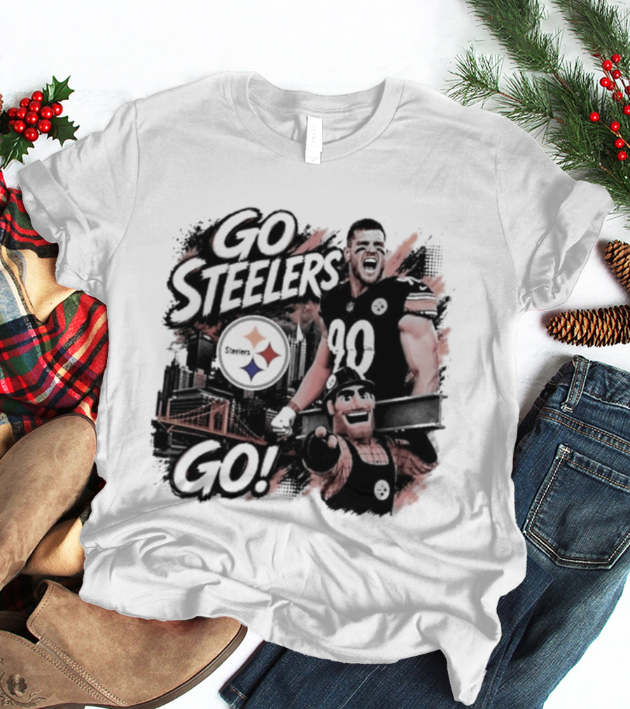 Pittsburgh Steelers TJ Watt Go Steelers Go! T-Shirt