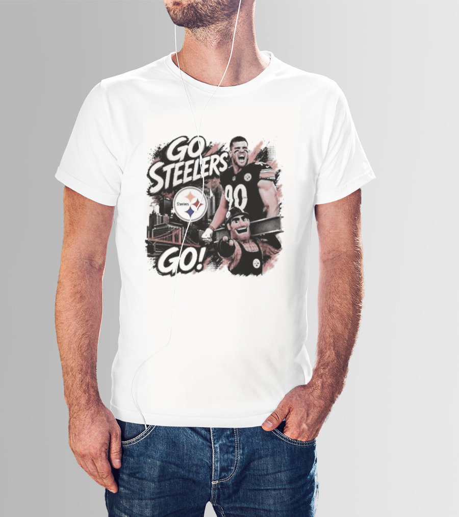 Pittsburgh Steelers TJ Watt Go Steelers Go! T-Shirt