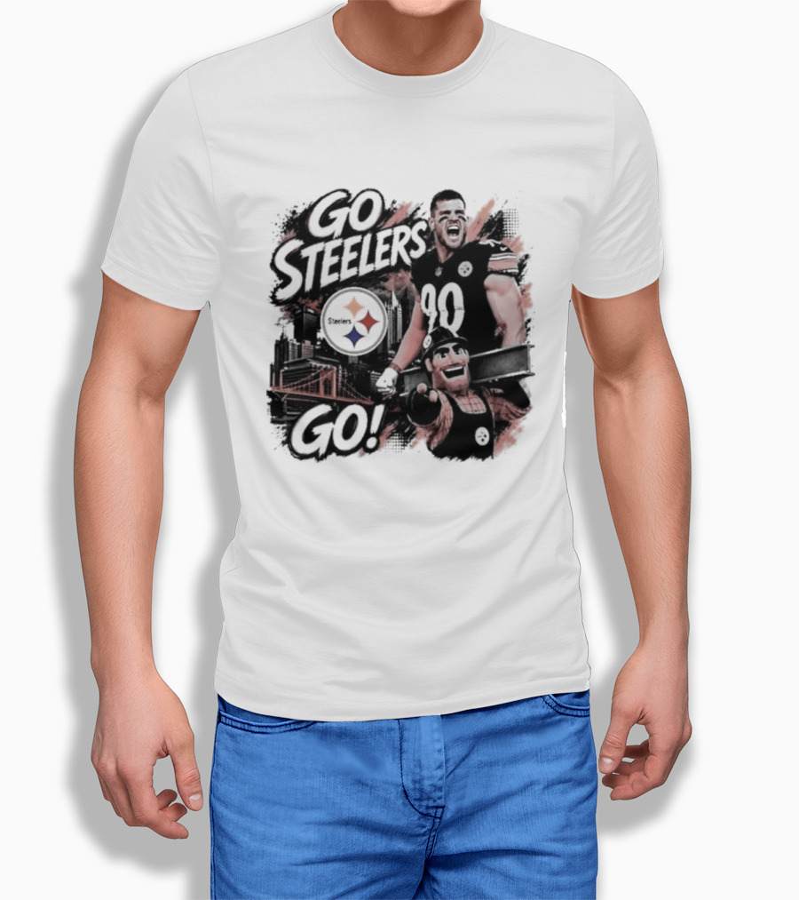 Pittsburgh Steelers TJ Watt Go Steelers Go! T-Shirt