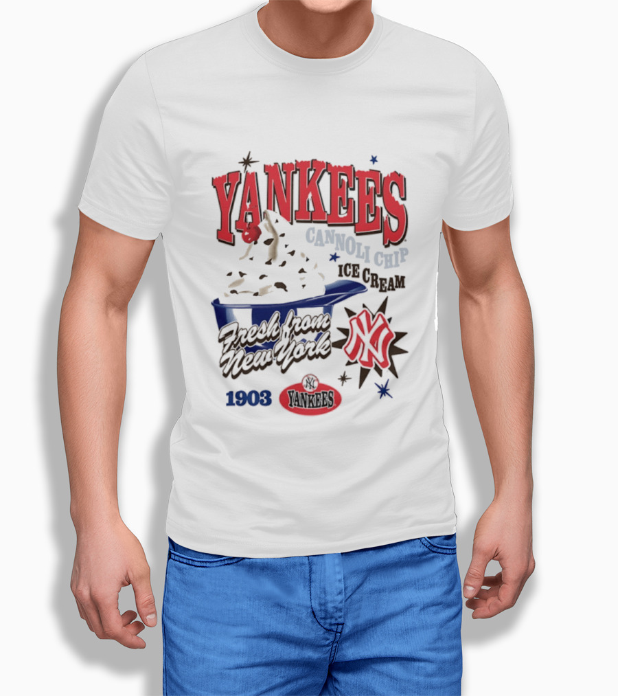 Yankees Cannoli Chip Ice Cream Fresh From New York Since 1903 T-Shirt