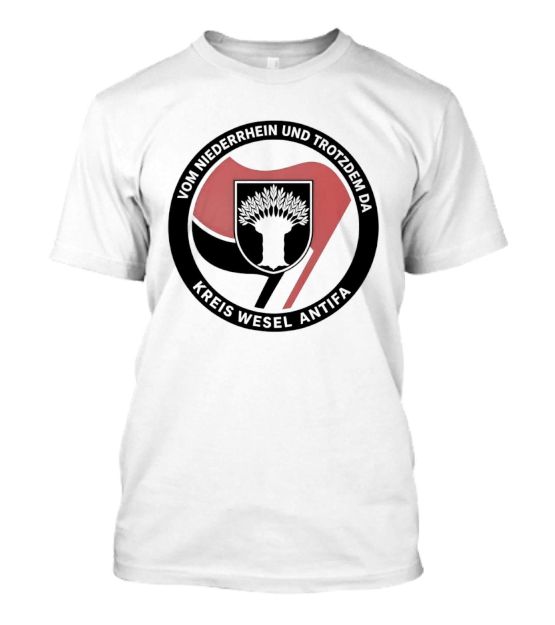 Vom Niederrhein Und Trotzdem Da Kreis Wesel Antifa T-Shirt