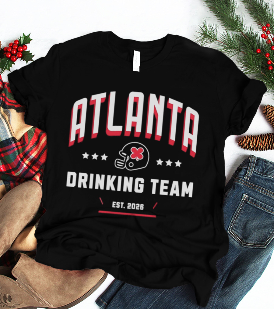 Atlanta Falcons Drinking Team Est 2026 Helmet And Stars T-Shirt