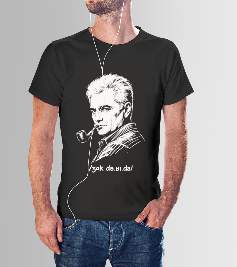 Jacques Derrida Zak De.ʁi.da Philosophy Pipe Sketch T-Shirt