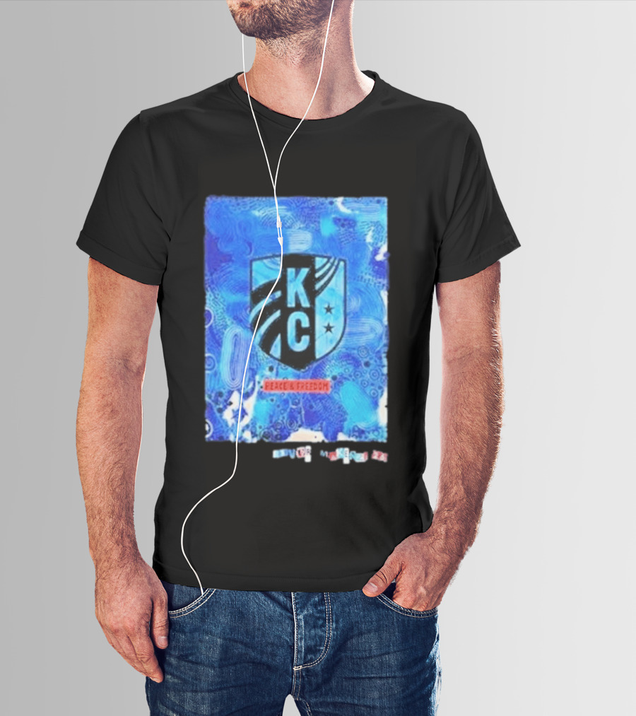 Kansas City Current KC Peace Freedom Blue T-Shirt
