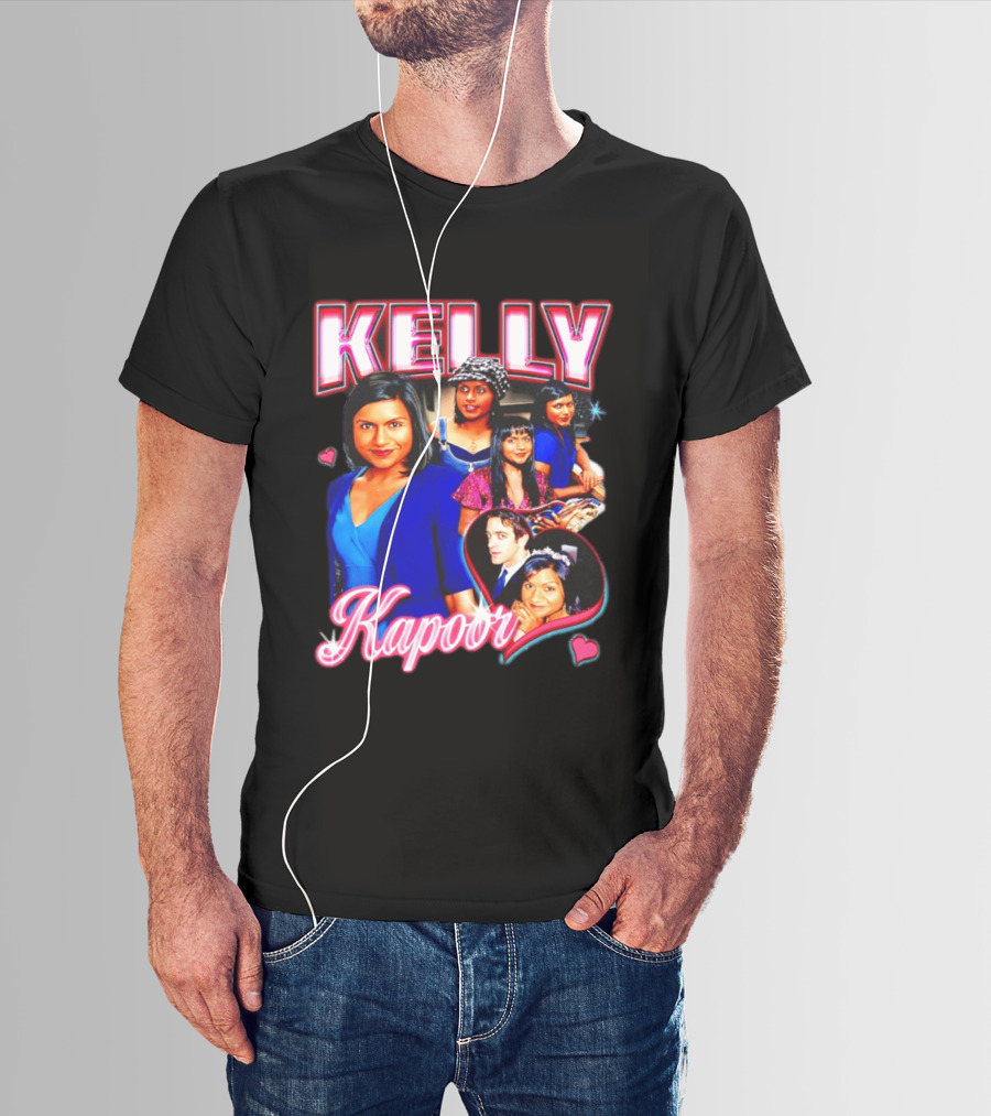 Kelly Kapoor 90s Bootleg Style With Hearts And Character Collage T-Shirt