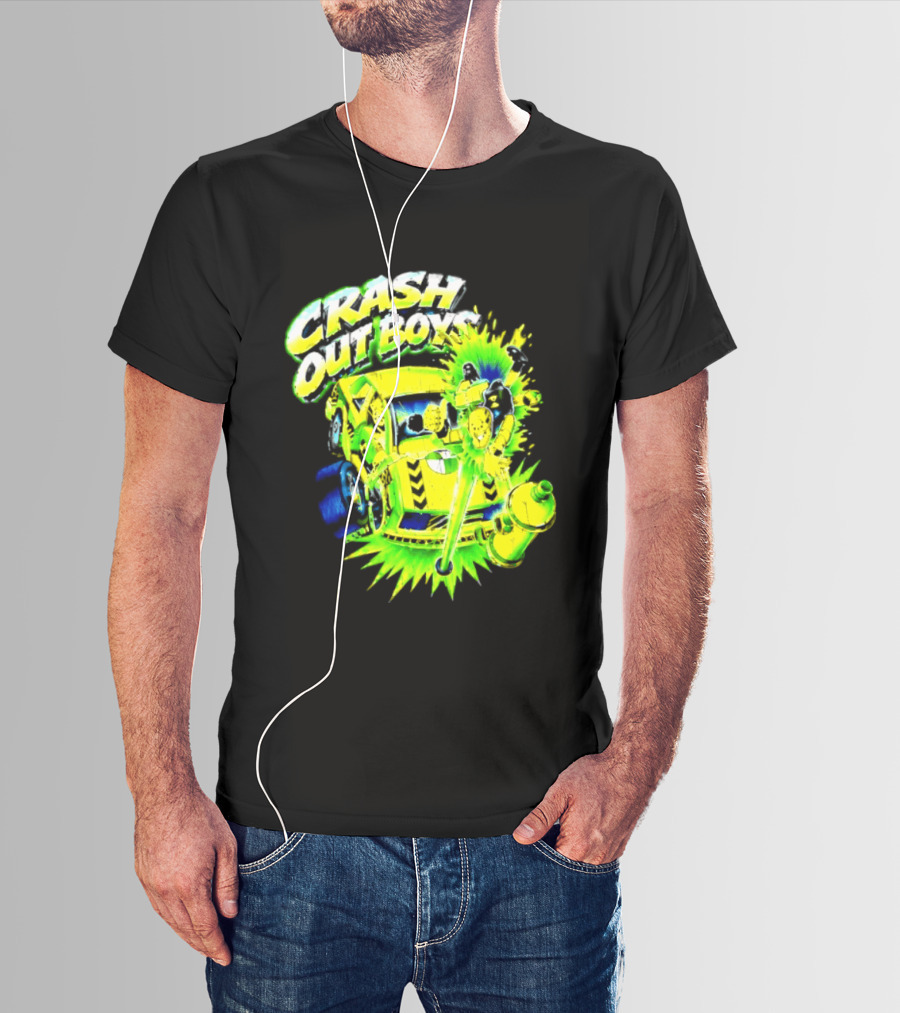 Crash Out Boys Neon Green Punk Streetwear Sludge T-Shirt