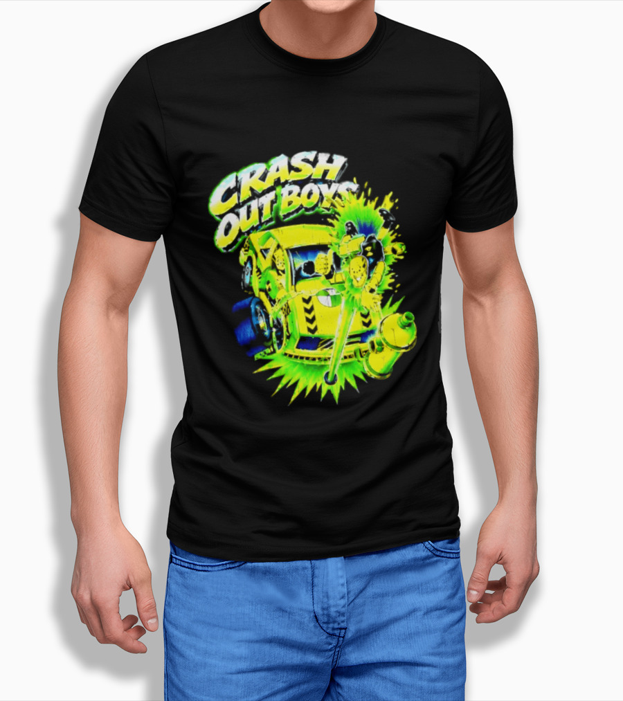 Crash Out Boys Neon Green Punk Streetwear Sludge T-Shirt