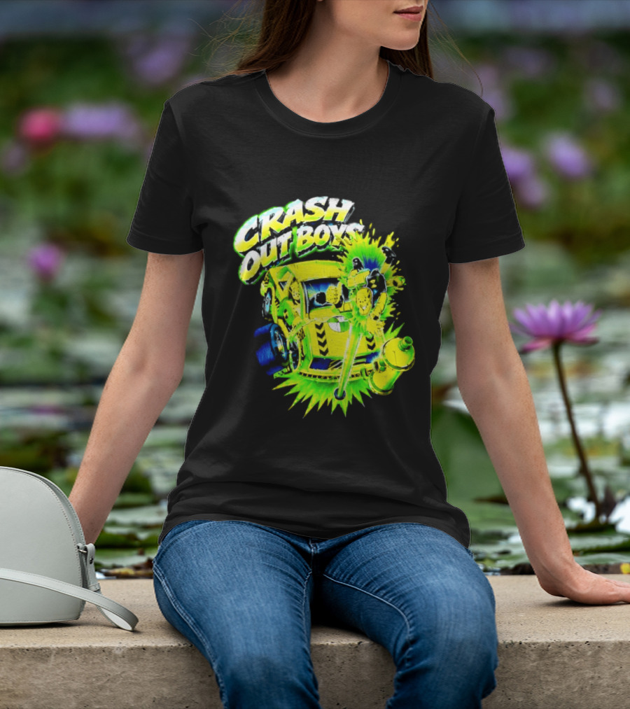 Crash Out Boys Neon Green Punk Streetwear Sludge T-Shirt