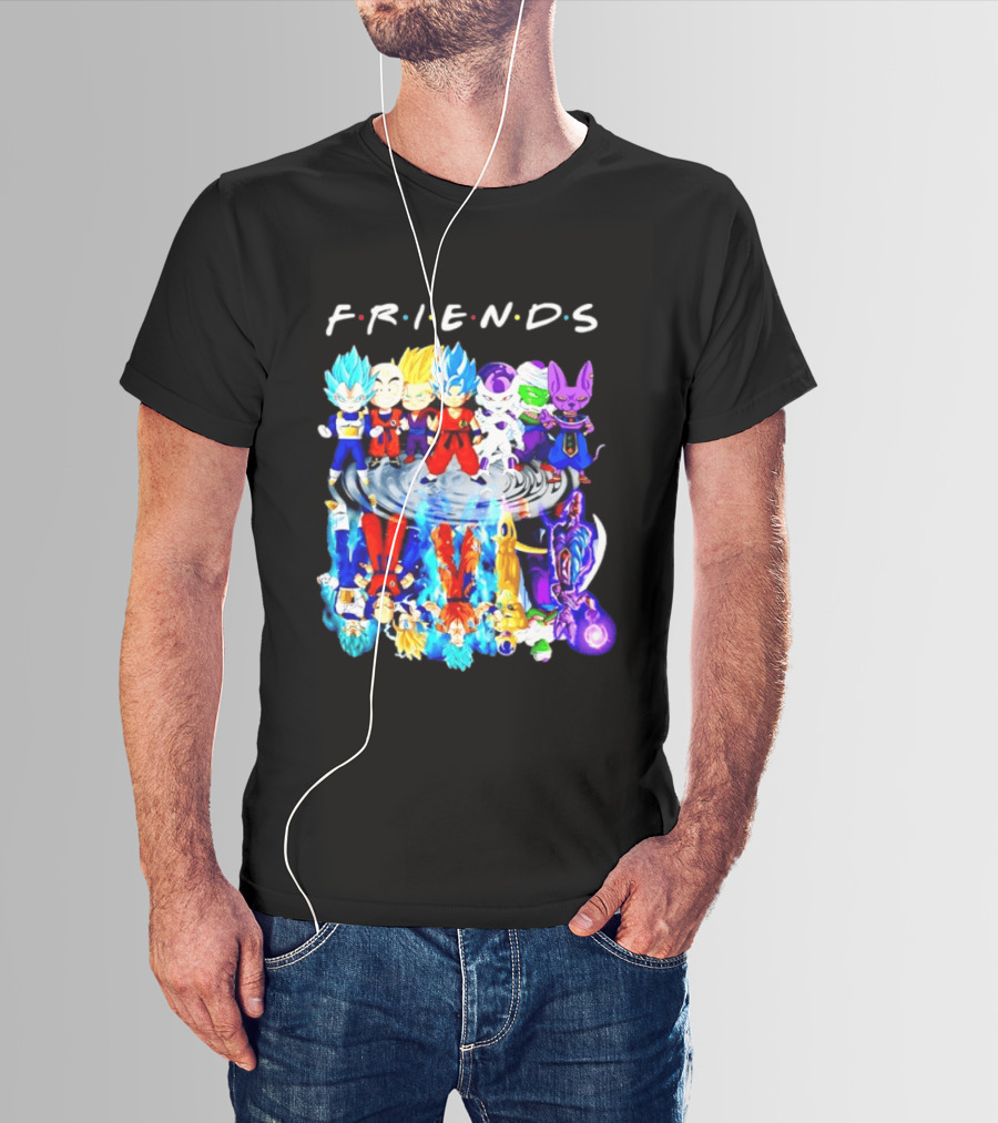 FRIENDS Dragon Ball Z Characters Goku Vegeta Piccolo Frieza Beerus T-Shirt