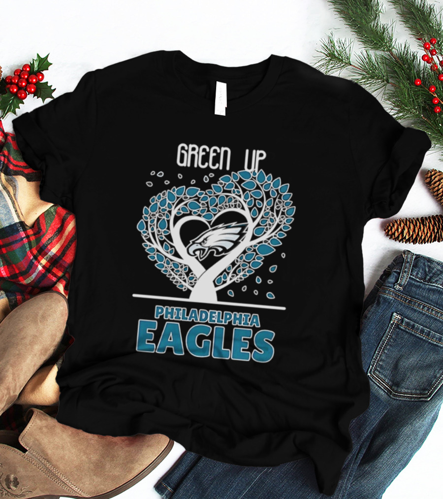 Philadelphia Eagles Green Up Heart Tree 2026 T-Shirt