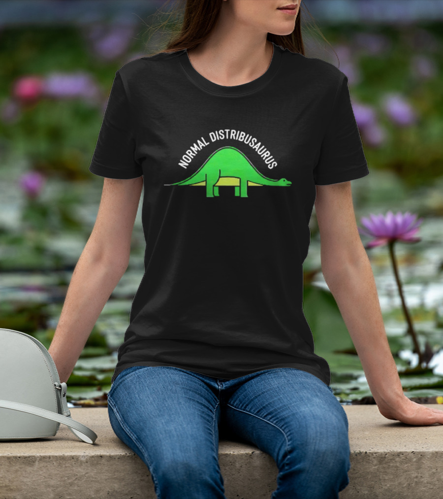 Normal Distribusaurus Dinosaur Statistics T-Shirt
