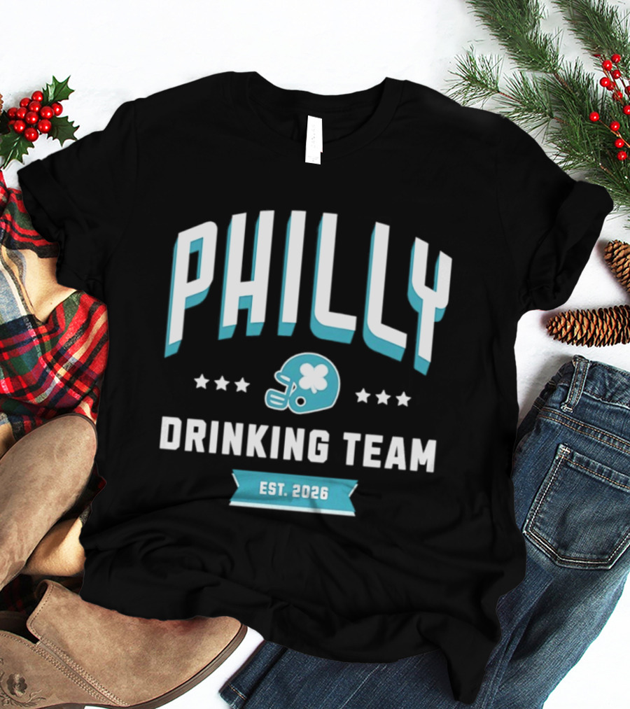 Philly Drinking Team Est 2026 Football Helmet Stars T-Shirt