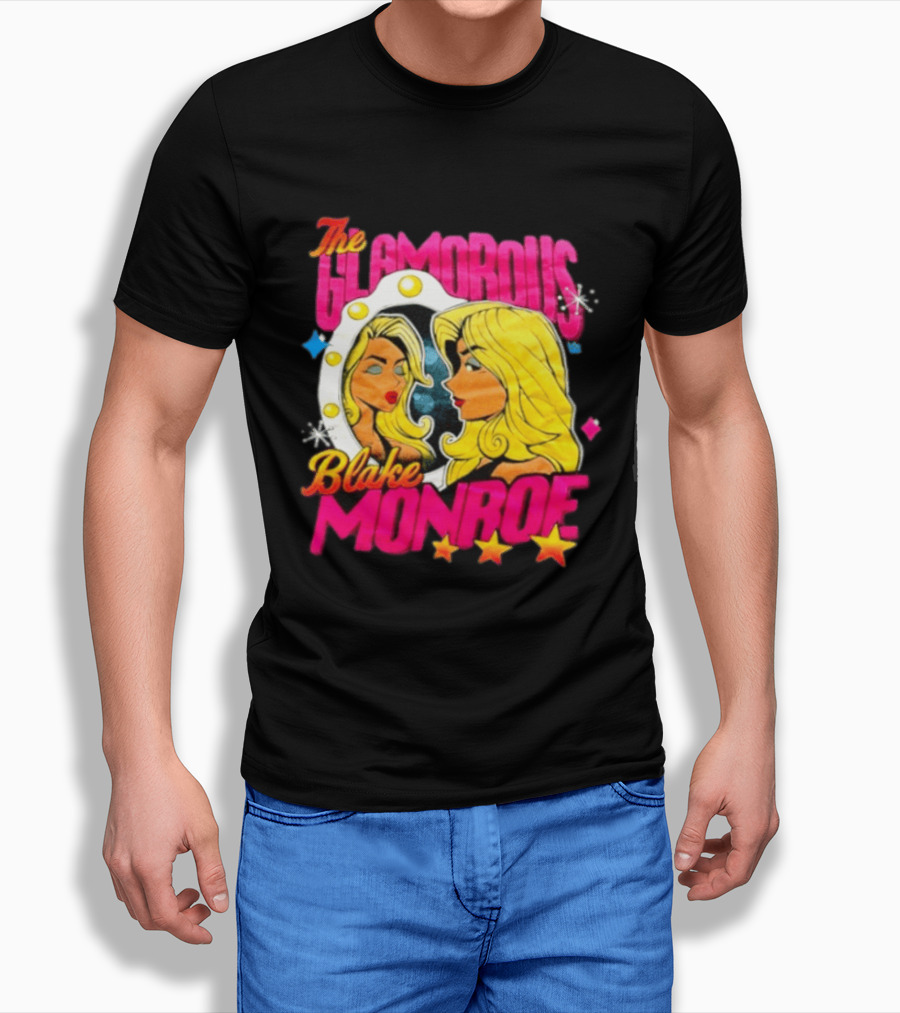 The Glamorous Blake Monroe WWE Wrestling Mirror Reflection Star Accents T-Shirt