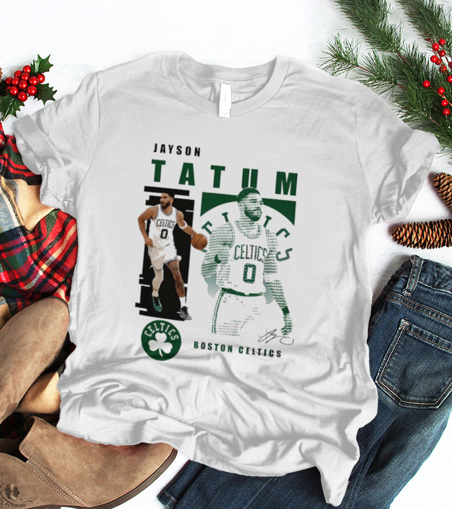 Boston Celtics Jayson Tatum Highlights Celtics Player 0 Signature T-Shirt