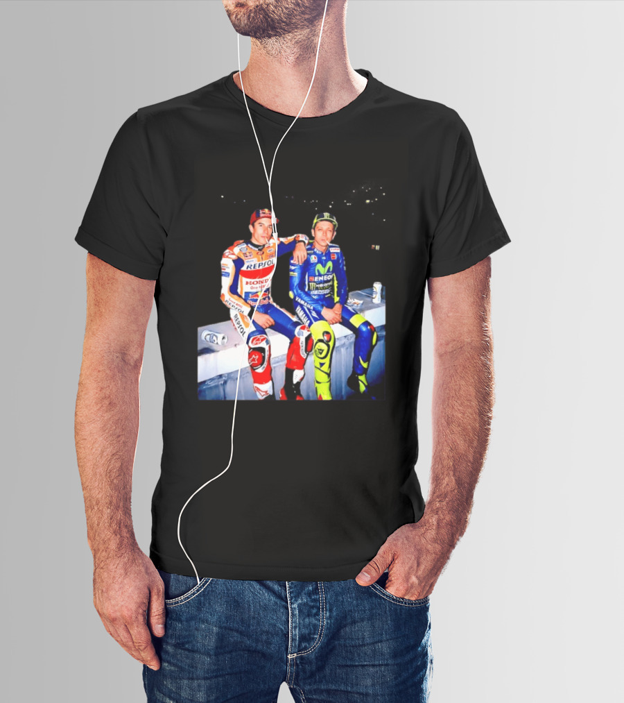 Valentino Rossi Marc Marquez MotoGP Repsol Yamaha Smoking Beer T-Shirt