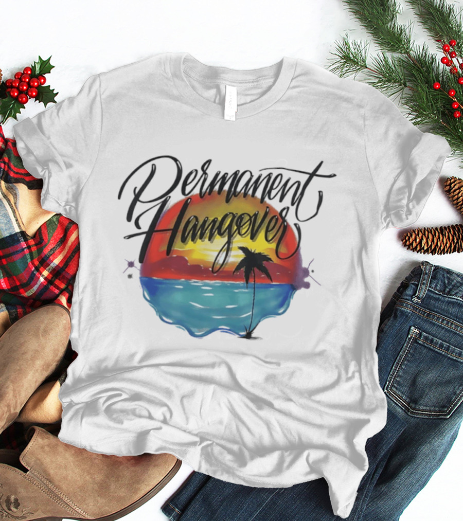 Permanent Hangover Sunset Palm 90s Bootleg Airbrush T-Shirt