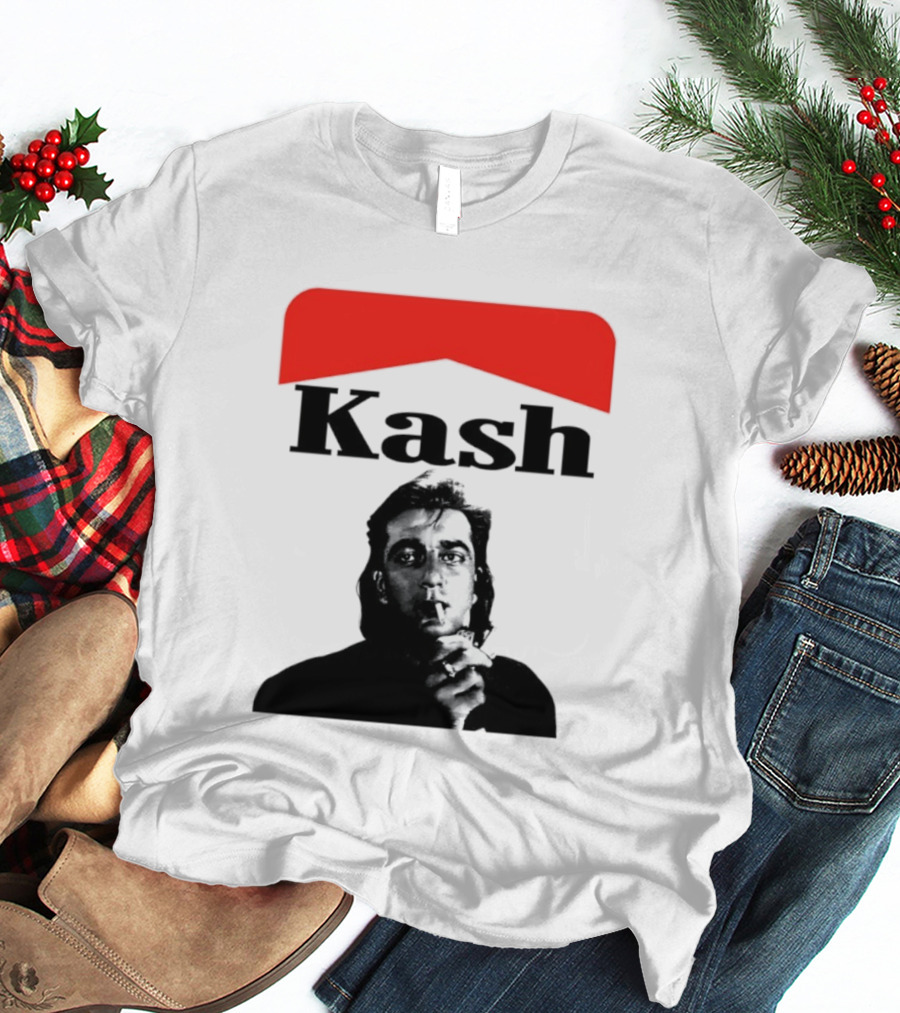 Kash Sanjay Dutt Smoking Iconic Red V Shape T-Shirt