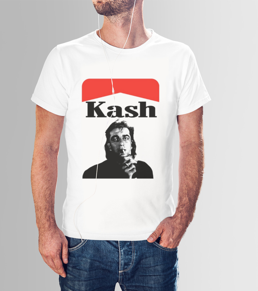 Kash Sanjay Dutt Smoking Iconic Red V Shape T-Shirt