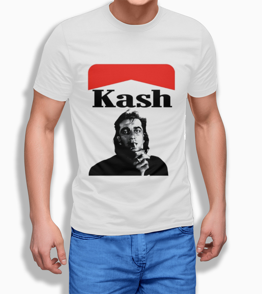 Kash Sanjay Dutt Smoking Iconic Red V Shape T-Shirt