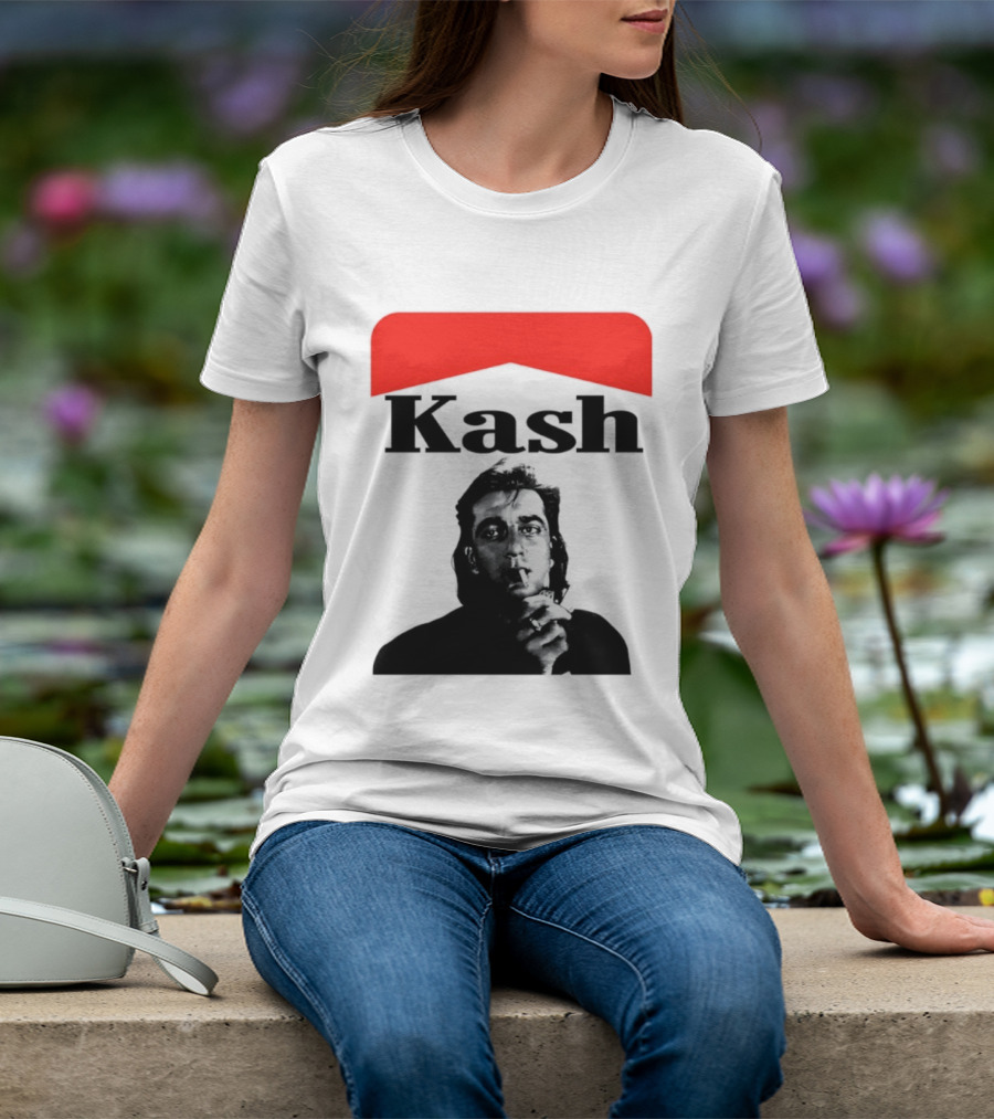 Kash Sanjay Dutt Smoking Iconic Red V Shape T-Shirt