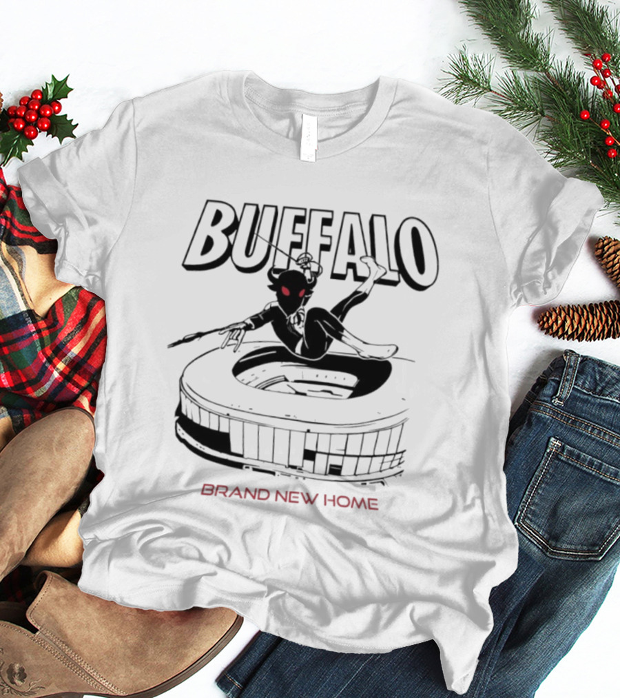 Buffalo Spider Man Swinging Brand New Home Stadium Marvel T-Shirt