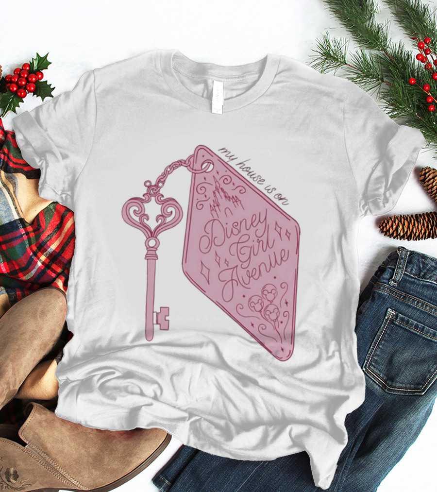 Disney Girl Avenue My House Is On Castle Key T-Shirt