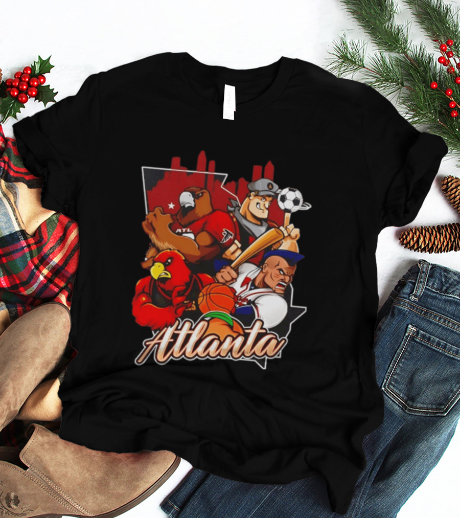 Atlanta Falcons Hawks Braves United Georgia Sports Teams Characters T-Shirt