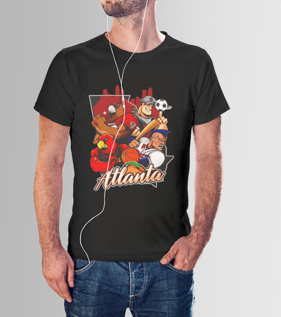 Atlanta Falcons Hawks Braves United Georgia Sports Teams Characters T-Shirt