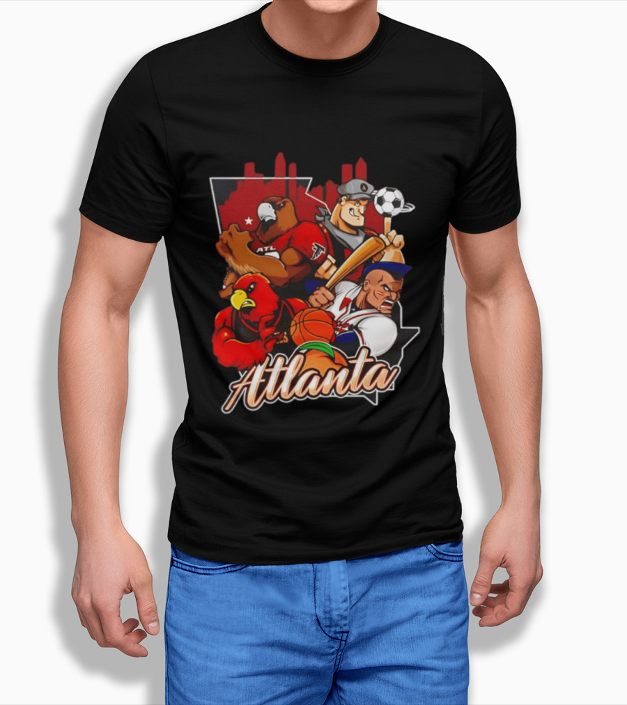 Atlanta Falcons Hawks Braves United Georgia Sports Teams Characters T-Shirt