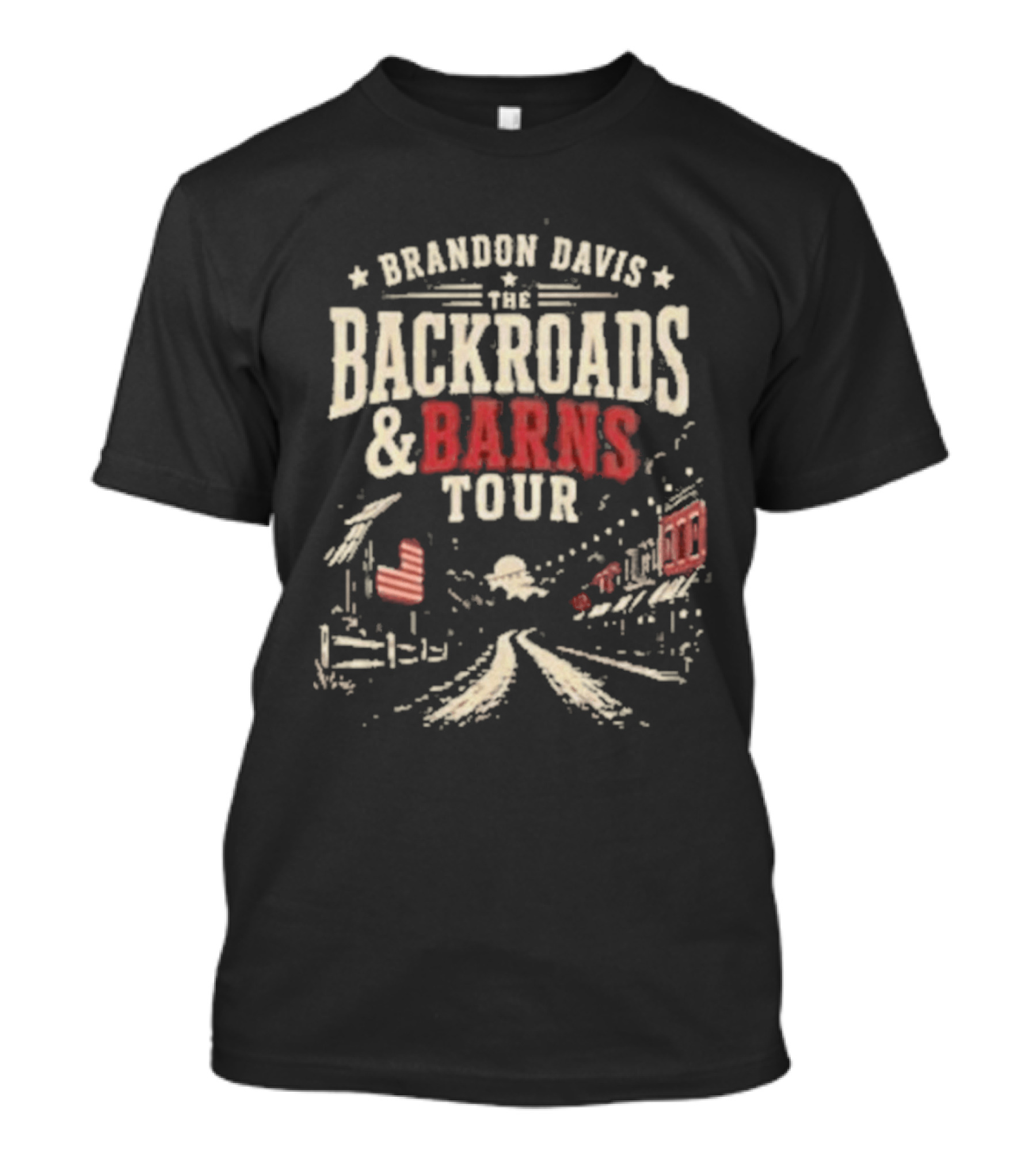Brandon Davis The Backroads And Barns Tour Country Music Concert T-Shirt