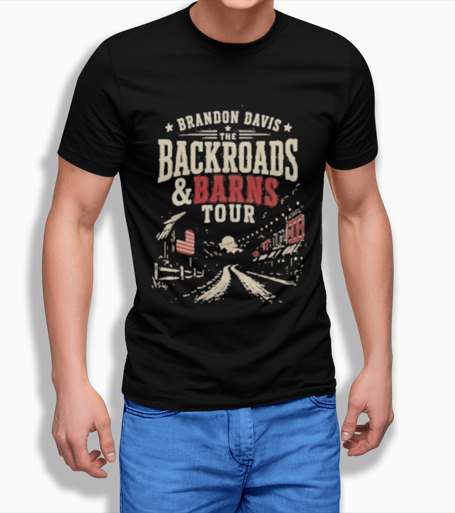 Brandon Davis The Backroads And Barns Tour Country Music Concert T-Shirt