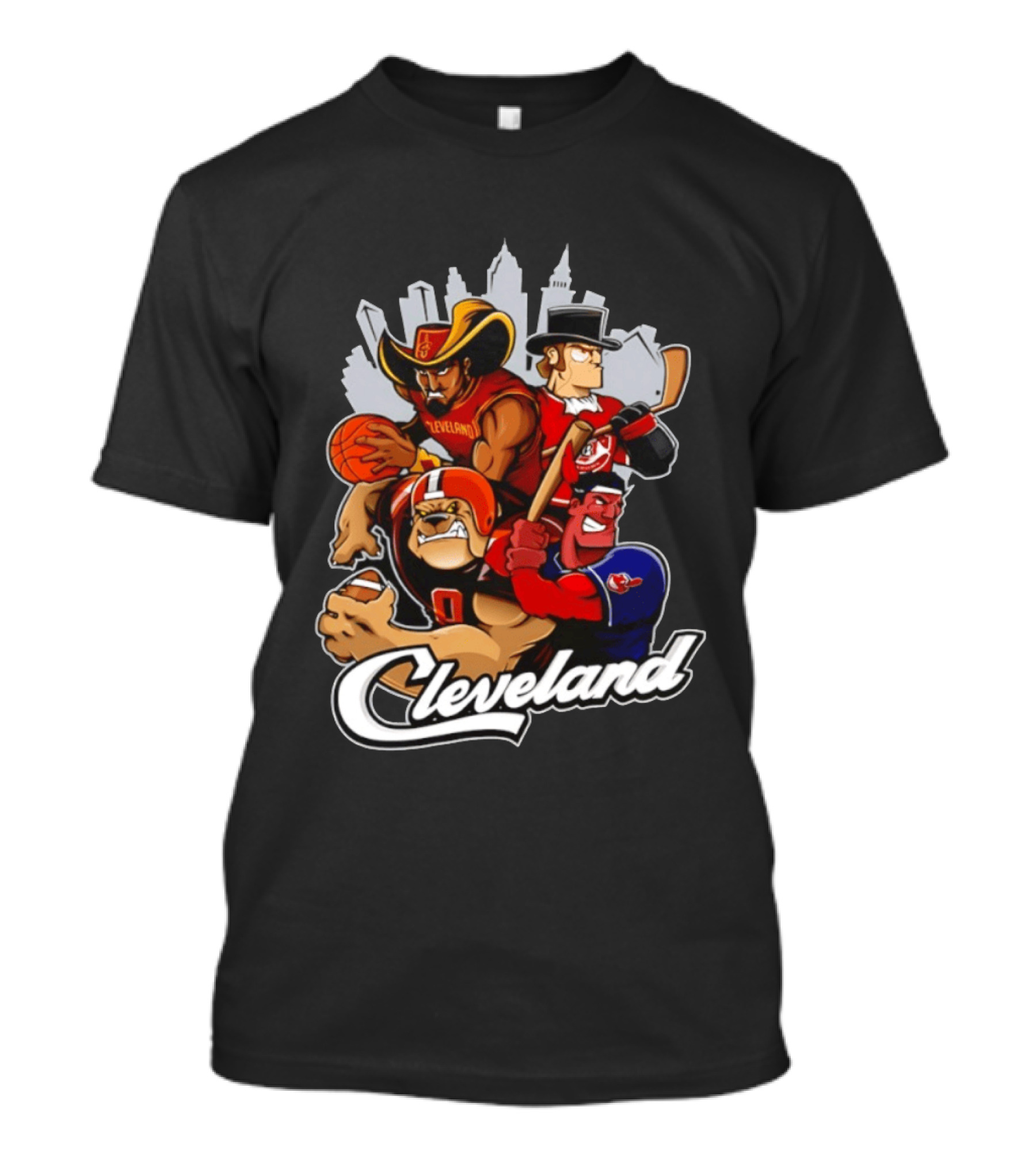 Cleveland Sports Teams Skyline Mashup 2026 T-Shirt
