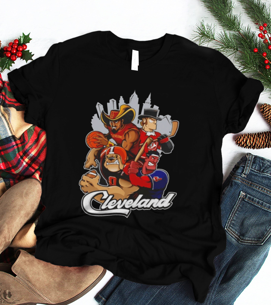 Cleveland Sports Teams Skyline Mashup 2026 T-Shirt