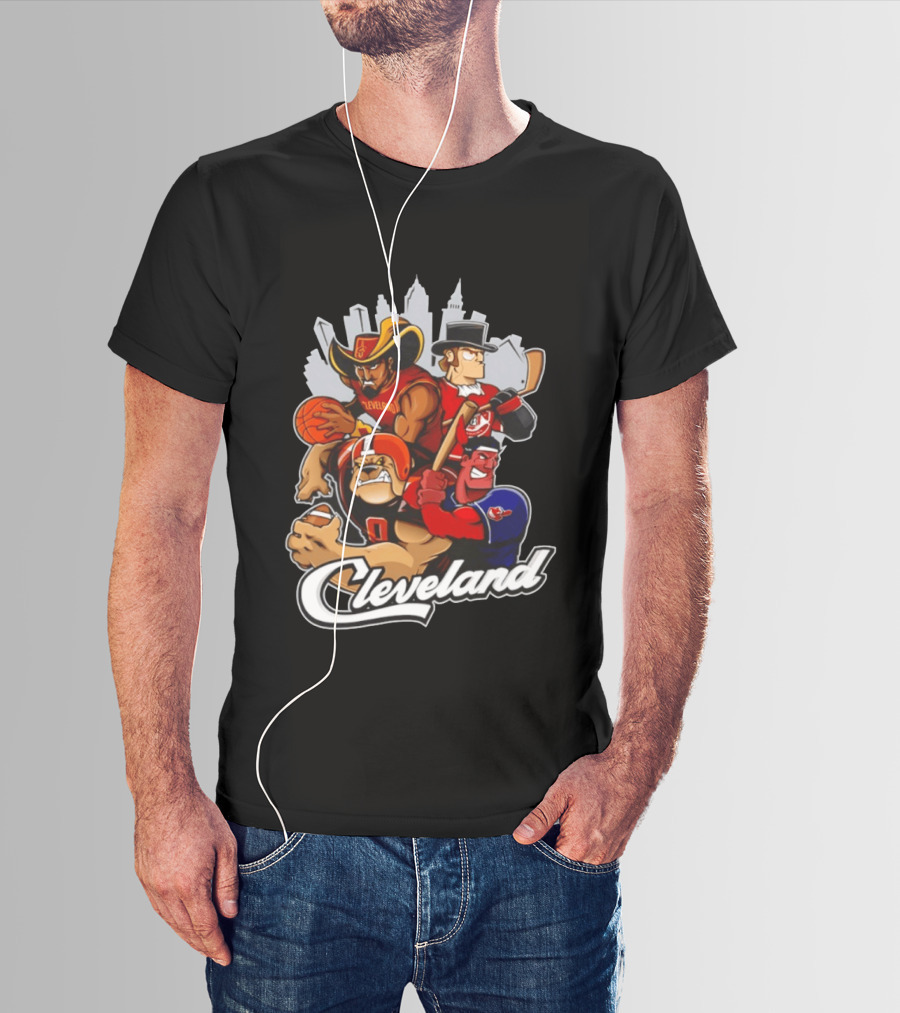 Cleveland Sports Teams Skyline Mashup 2026 T-Shirt