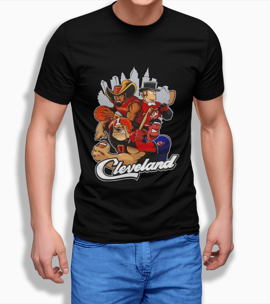 Cleveland Sports Teams Skyline Mashup 2026 T-Shirt