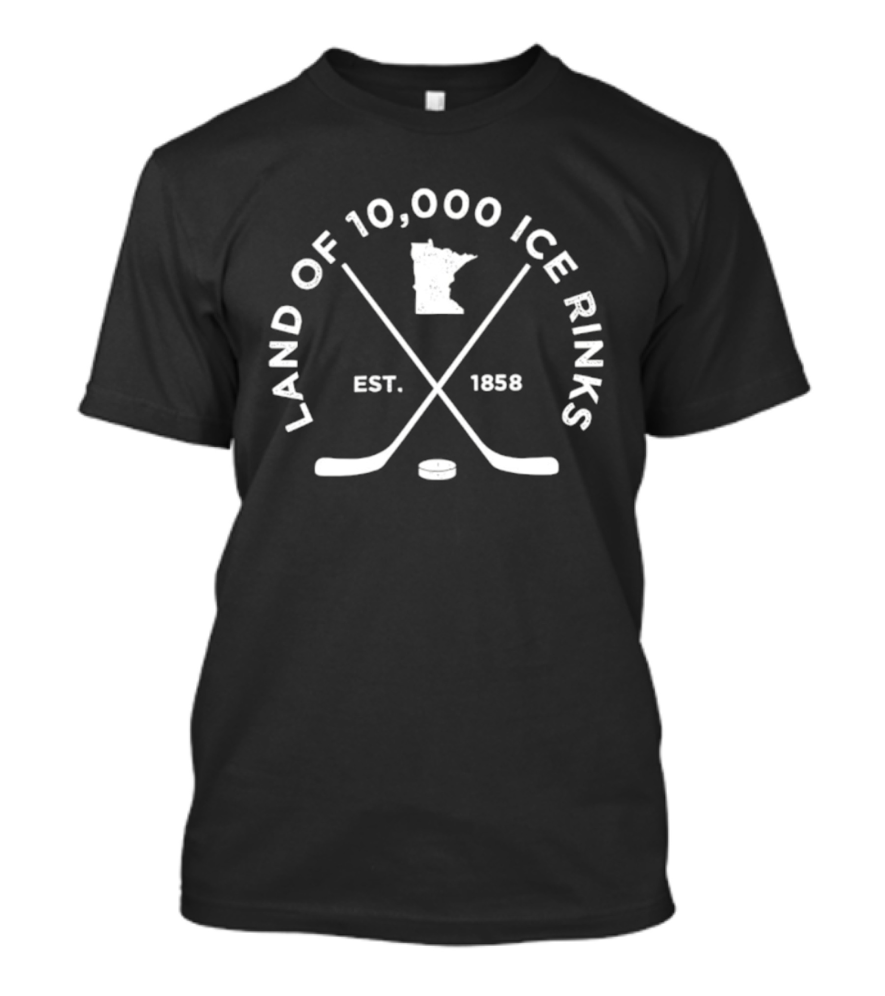 Land Of 10000 Ice Rinks Est 1858 Minnesota Hockey State T-Shirt