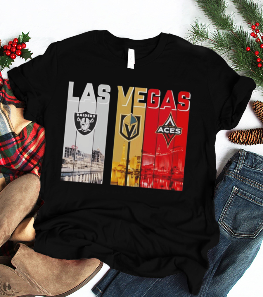 Las Vegas Raiders Golden Knights Aces Skyline T-Shirt