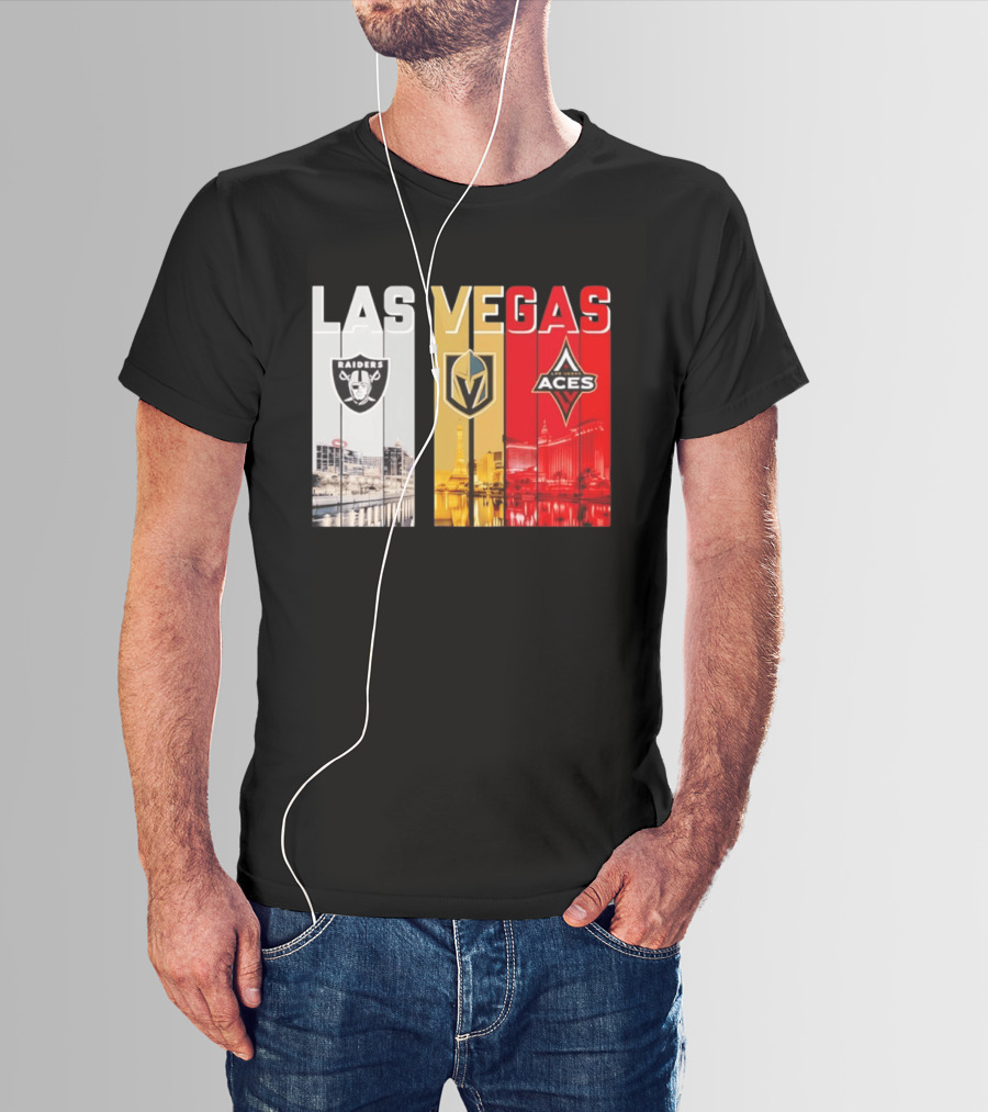 Las Vegas Raiders Golden Knights Aces Skyline T-Shirt