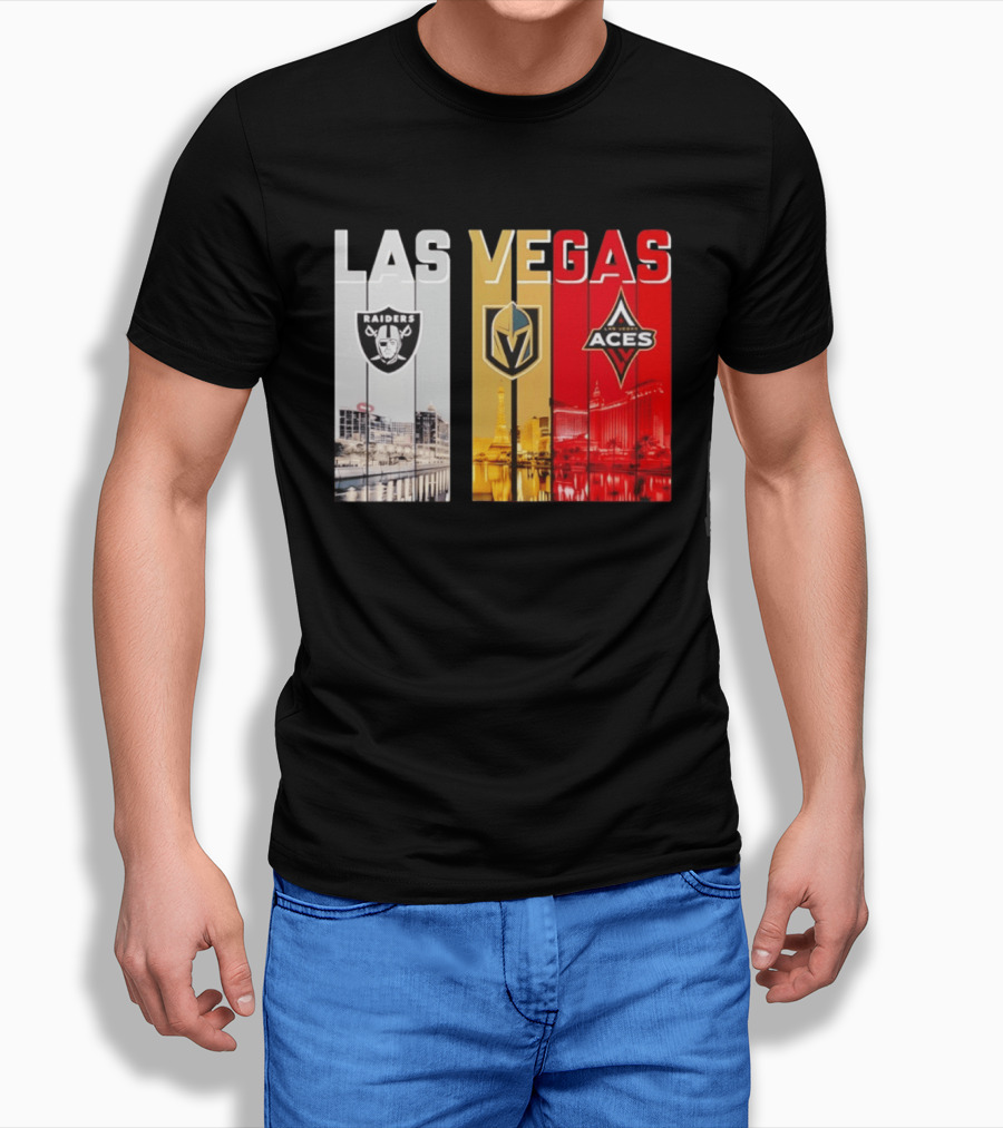 Las Vegas Raiders Golden Knights Aces Skyline T-Shirt
