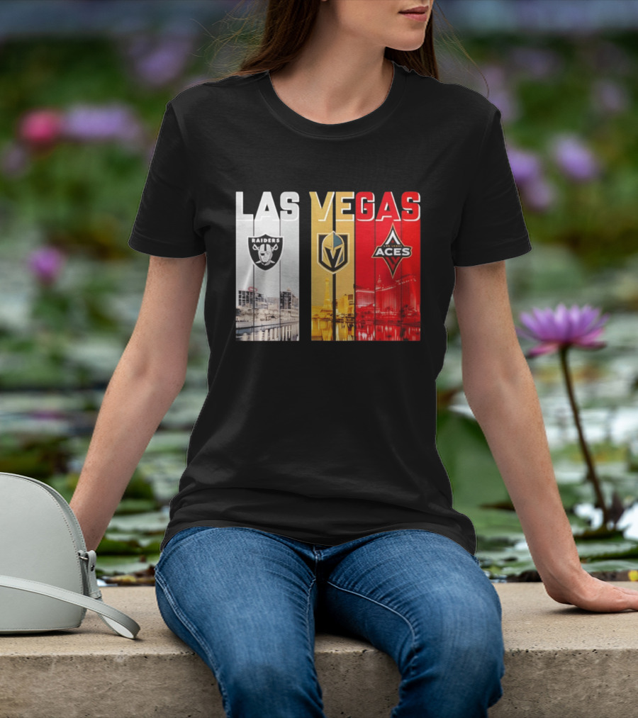 Las Vegas Raiders Golden Knights Aces Skyline T-Shirt