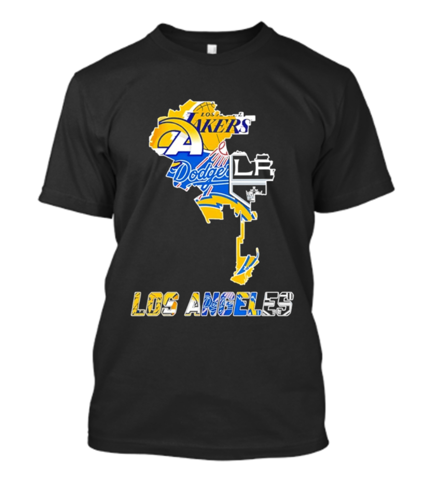 Los Angeles Lakers Dodgers Rams Chargers Kings Map Season 2026 T-Shirt