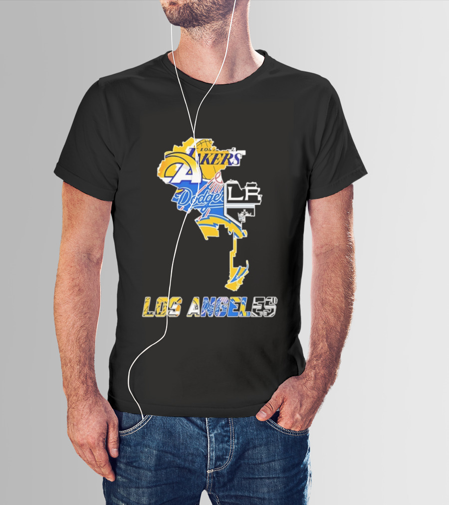 Los Angeles Lakers Dodgers Rams Chargers Kings Map Season 2026 T-Shirt