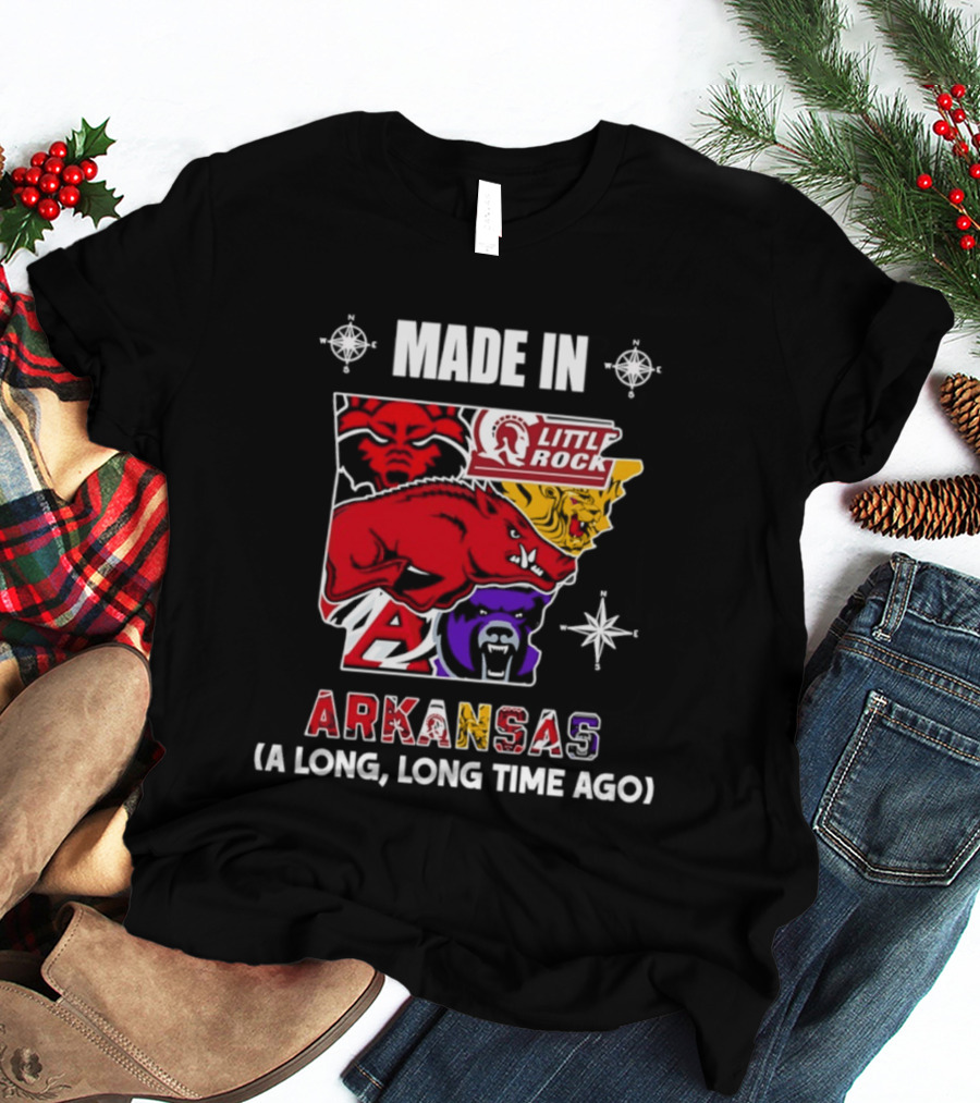 Made In Arkansas Little Rock Map A Long Long Time Ago T-Shirt