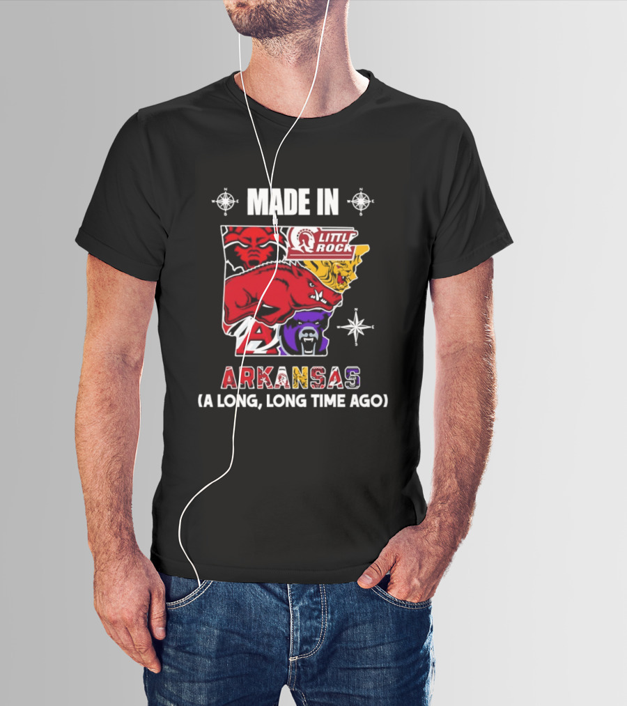 Made In Arkansas Little Rock Map A Long Long Time Ago T-Shirt