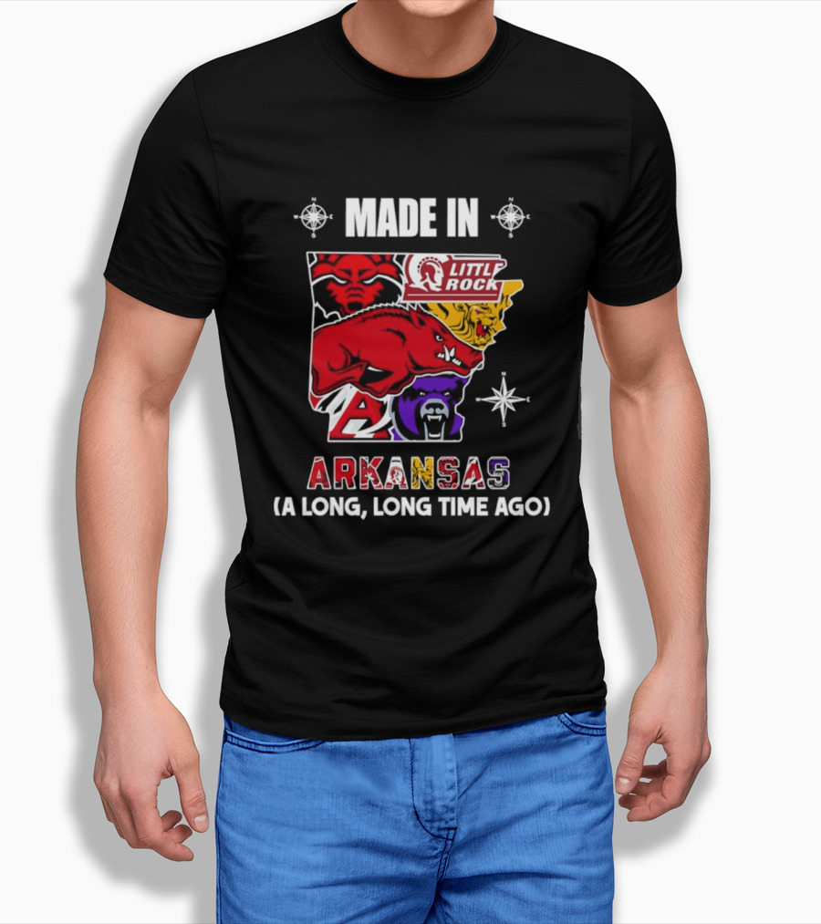 Made In Arkansas Little Rock Map A Long Long Time Ago T-Shirt