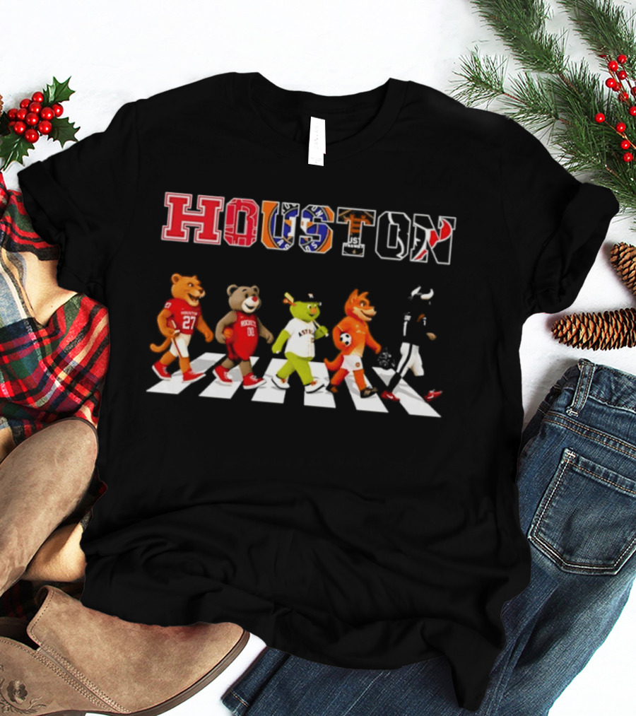 Houston Team Mascots Abbey Road Walk Season 2026 Sports T-Shirt